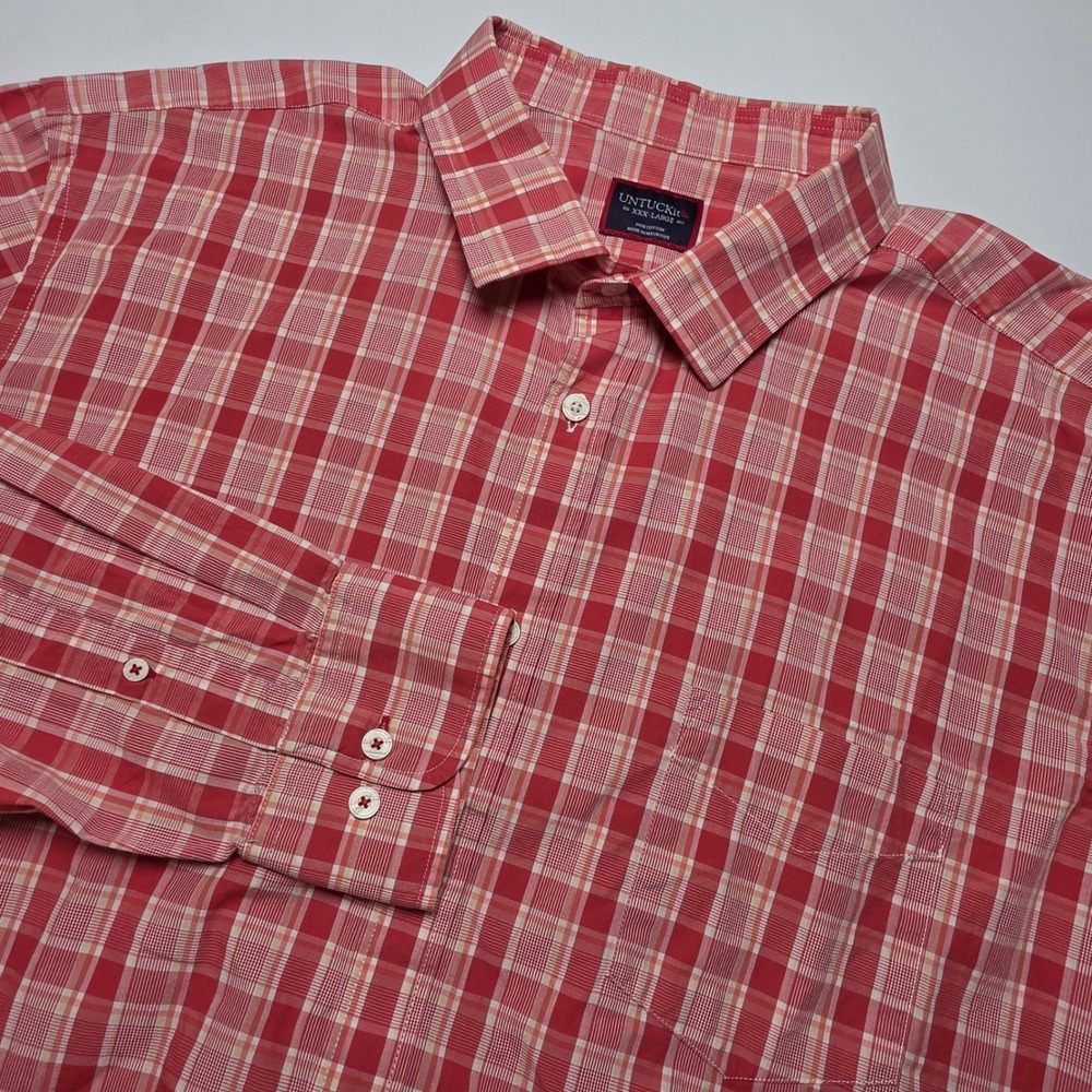 UNTUCKit Mens Button Down Shirt 3XL Multicolor Cotton Plaid Monterosso